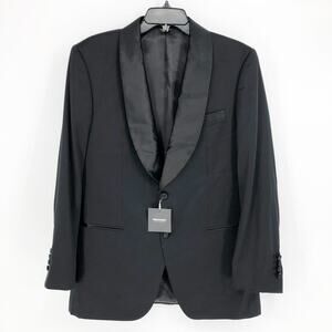 INDOCHINO Men Newbury Tuxedo Jacket 46R Black Satin Trim Shawl Lapel Blazer NWOT